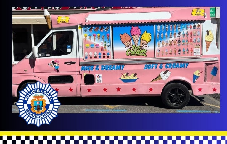 Vehículo 'food truck' interceptado por la Policía Local de Benidorm