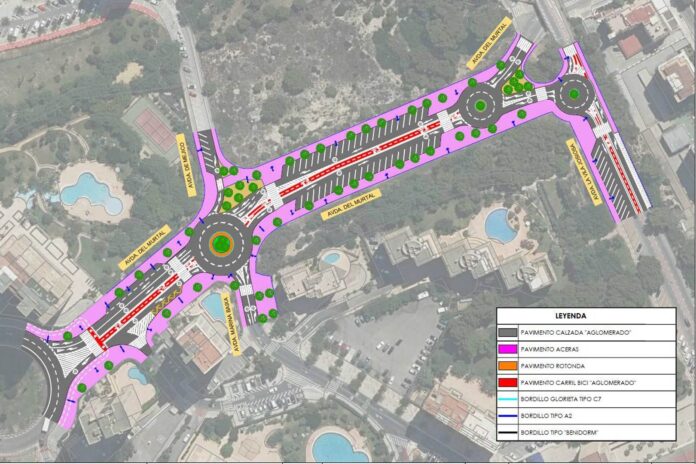 Arrancan las nuevas rotondas del Murtal en Benidorm, proyecto estrella de los presupuestos participativos