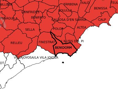 Alerta extrema por incendios en la Marina Baixa, con Villajoyosa como única excepción - Conselleria de Emergencias e Interior