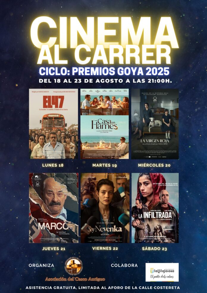 El Cinema al Carrer vuelve al casco antiguo de Villajoyosa con películas de los Goya - Ayuntamiento Villajoyosa