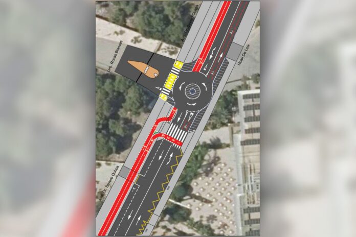 Benidorm refuerza la seguridad vial con una nueva rotonda en Severo Ochoa