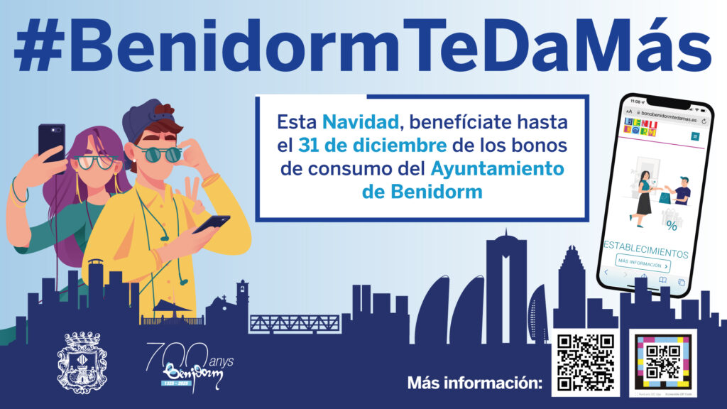 Nueva edición de la campaña de bono consumo #BenidormTeDaMás - Ayuntamiento de Benidorm
