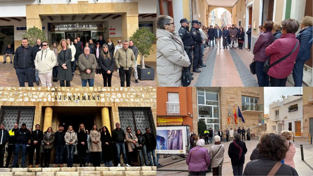 Los Ayuntamientos de La Nucía, Villajoyosa, Finestrat y Calpe, guardan un minuto de silencio por las víctimas del accidente ferroviario de Adamuz