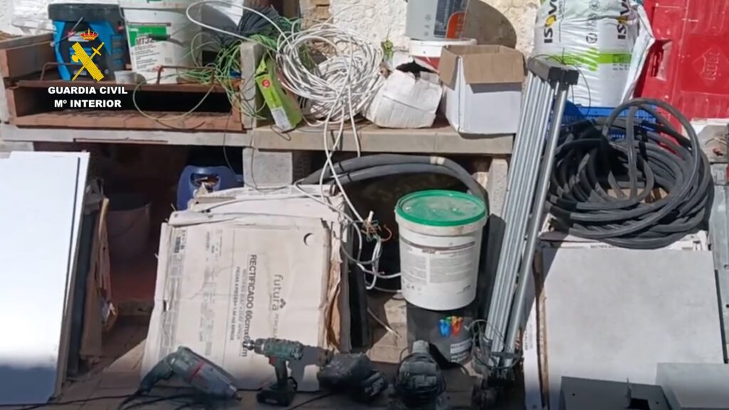 Desmantelado un grupo dedicado a robos en obras y venta de droga en Villajoyosa y Finestrat/Fuente: Guardia Civil