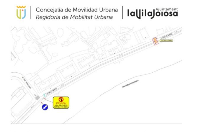 Las obras del ascensor en Villajoyosa obligan a cerrar la avenida del Puerto en horario diurno