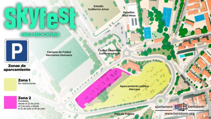 SkyFest no afectará al parking de residentes ni al mercadillo de Foietes en Benidorm