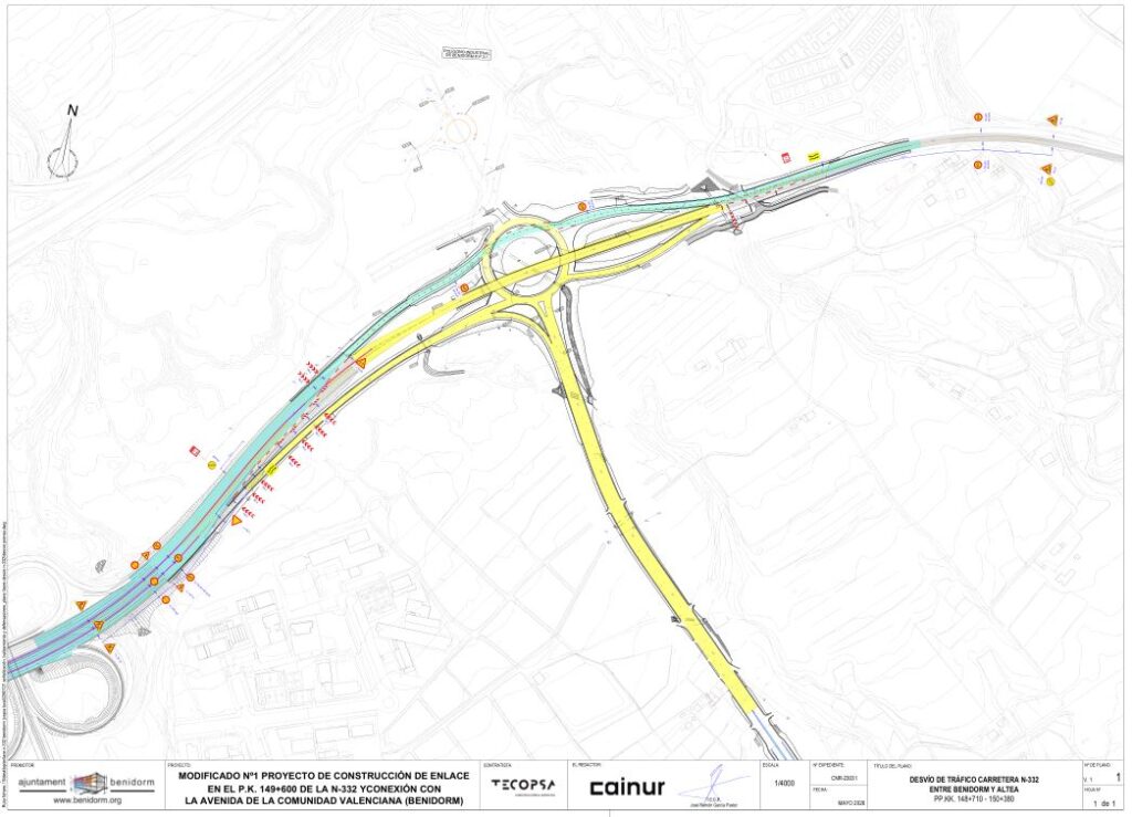 Plano desvío de obras/Ayuntamiento de Benidorm