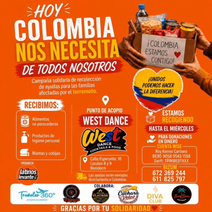 Ayuda Colombia West Benidorm / Fuente: latinos FM Levante