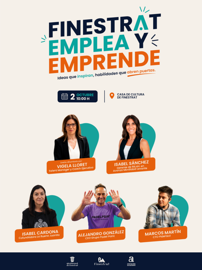 Ponentes 'Finestrat Emplea y Emprende' / Fuente: Ayuntamiento de Finestrat